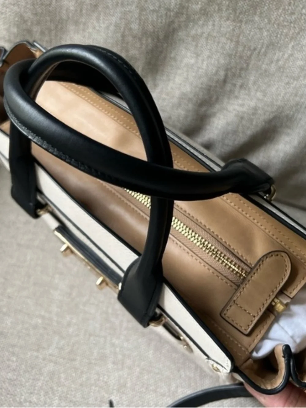Coach Chalk Swagger 27 Carryall in Colorblock Leather NWT